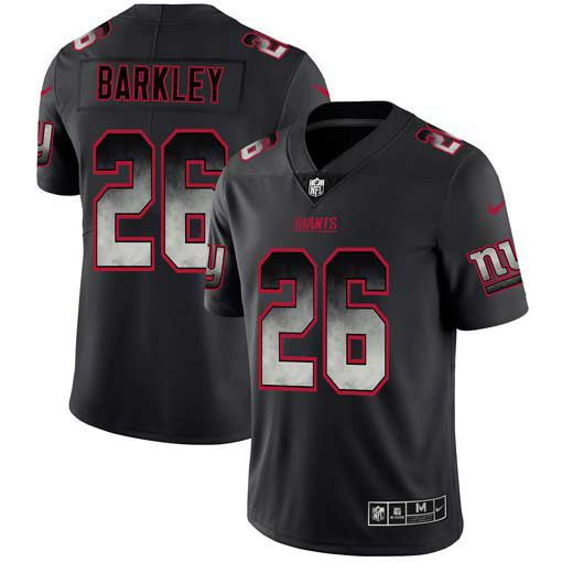 Men New York Giants 26 Barkley Nike Teams Black Smoke Fashion Limited NFL Jerseys